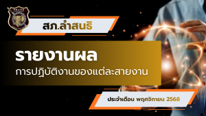 ผลการปฏิบัติงานของแต่ละสายงานเดือน พฤศจิกายน 2568